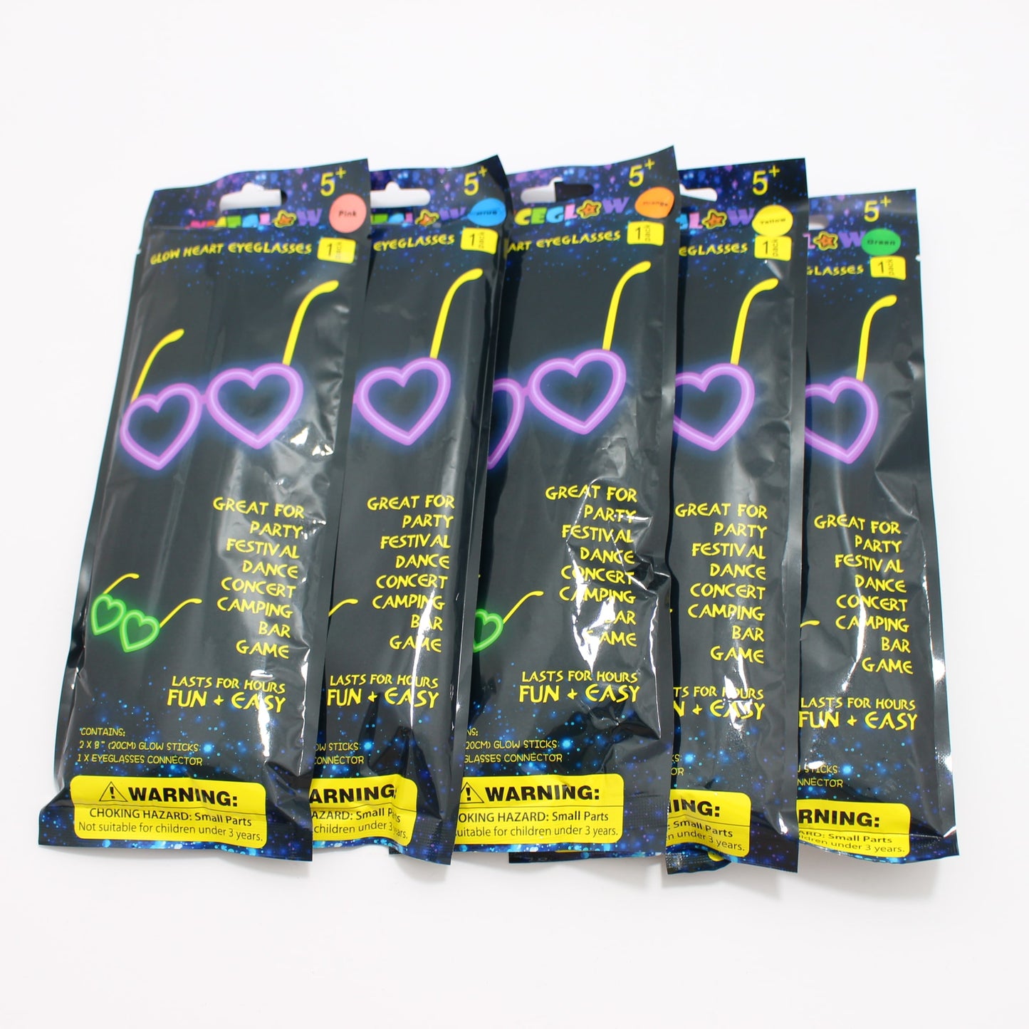 Gafas Neon en forma de corazon