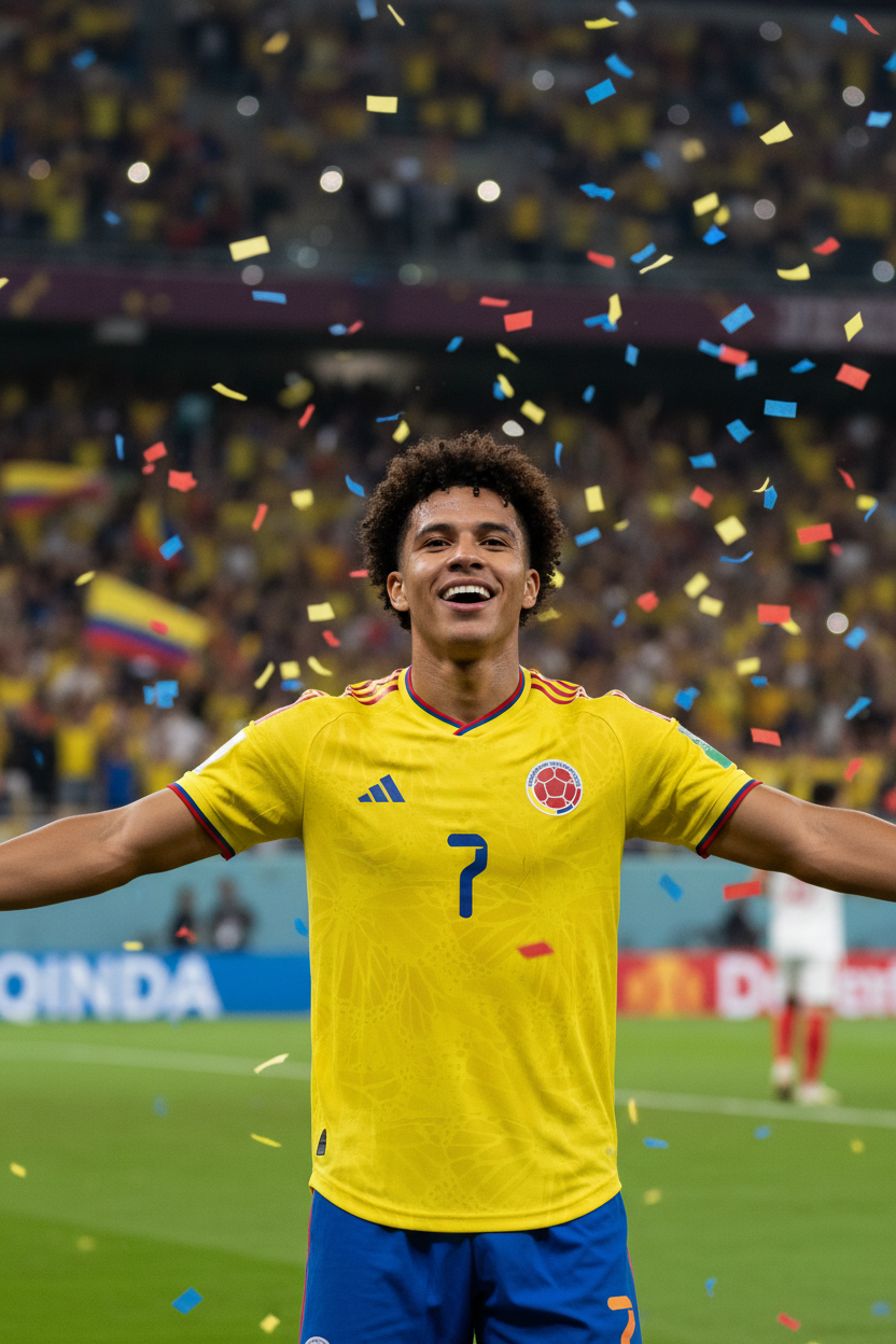 Jugador #7 Colombia con camiseta actual